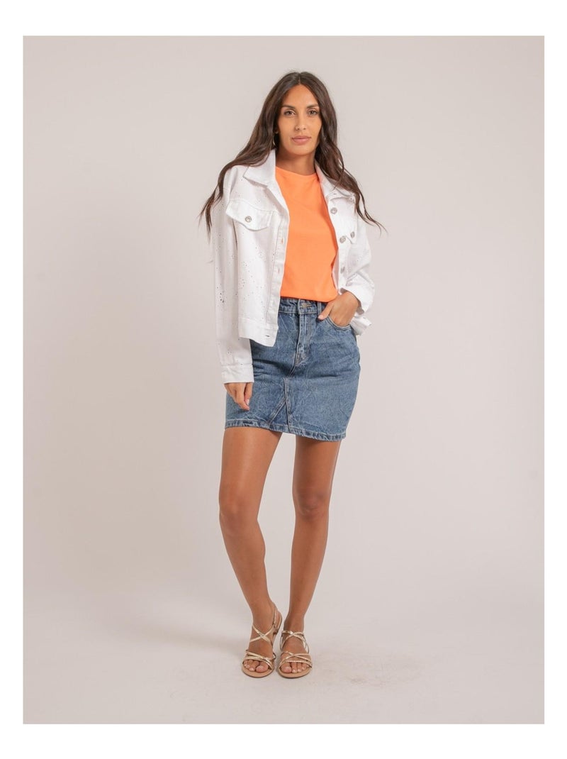 Veste broderies anglaises UKRINE Blanc - Kiabi