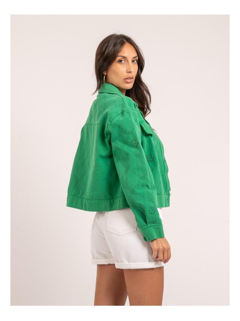 Veste broderies anglaises UKRINE Vert - Kiabi