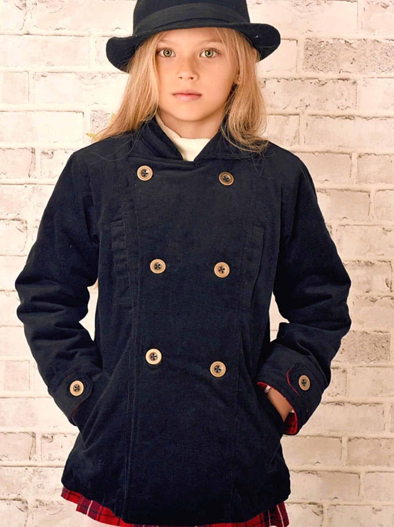 Veste Caban   Velours   Unisexe  NOTTING HILL - 'LA FAUTE A VOLTAIRE' Gris Rouge Noir - Kiabi