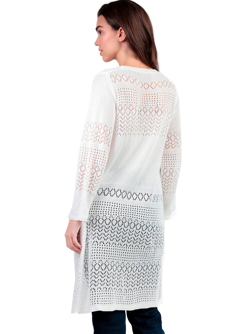 Veste cardigan Crochet Blanc - Kiabi