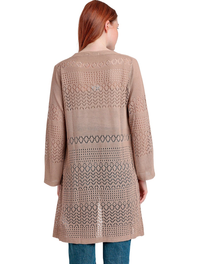 Veste cardigan Crochet Marron - Kiabi
