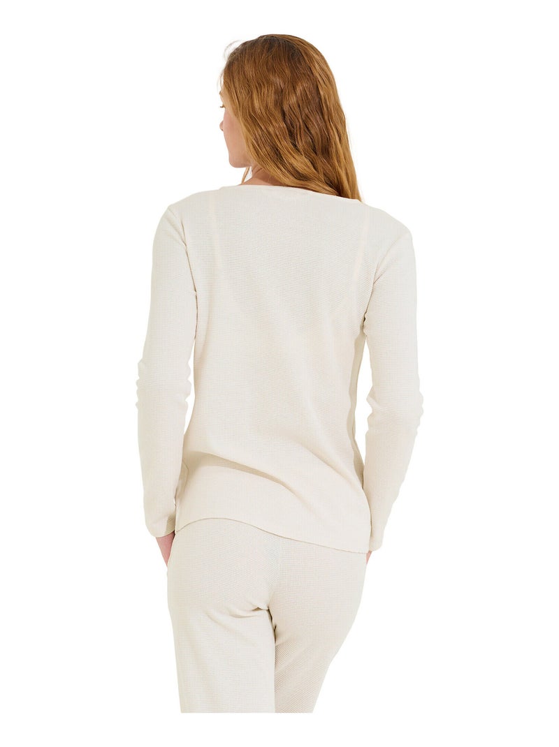 Veste cardigan d'intérieur manches longues FREELY Blanc - Kiabi