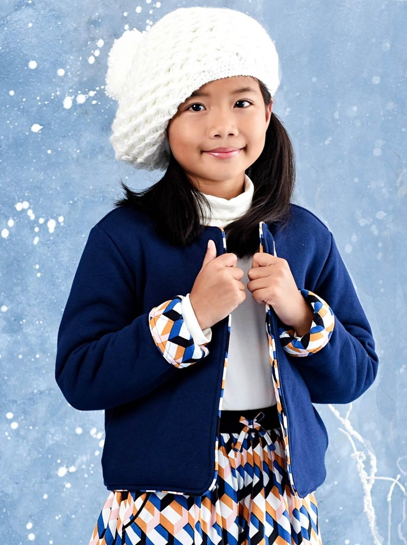 Veste cardigan intersaison   molleton bleu marine  ELOÏSE - 'LA FAUTE A VOLTAIRE' Bleu marine - Kiabi