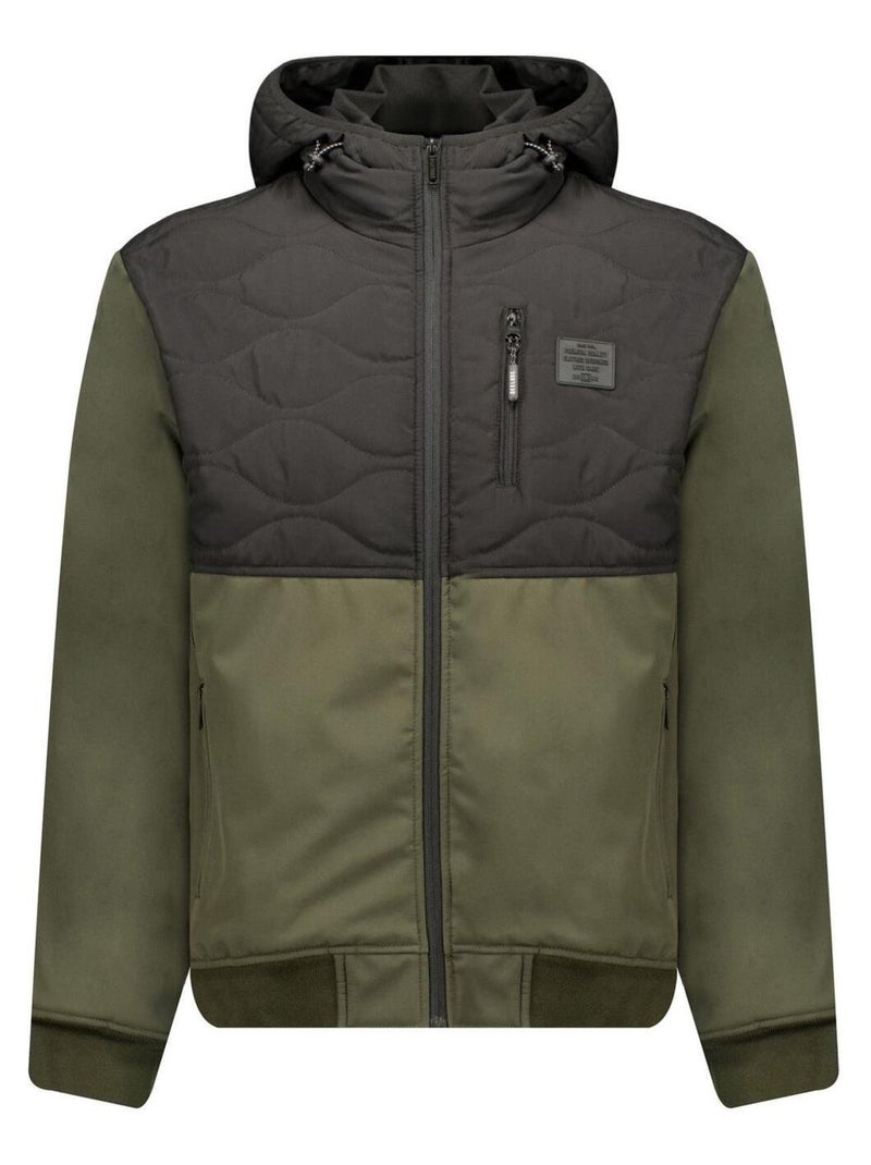 Veste casual bi matière et bicolore pour homme 'Deeluxe' Vert bouteille - Kiabi