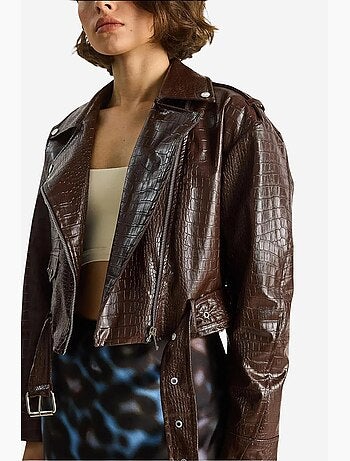 Veste ceinturée courte effet cuir lucci