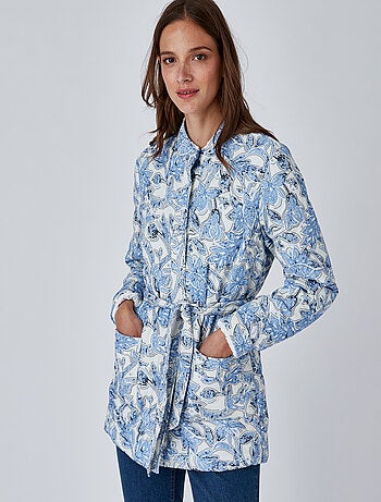 Veste ceinturée surpiqûres fantaisie - damart