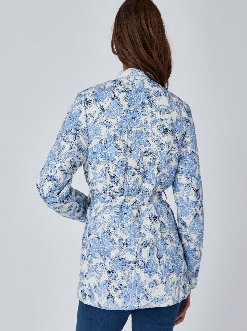 Veste ceinturée surpiqûres fantaisie - damart Blanc - Kiabi