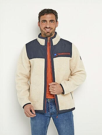 Veste chaude en sherpa avec col montant