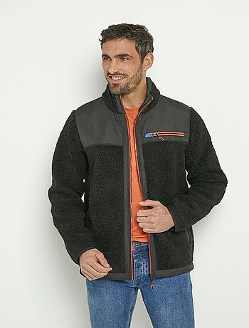 Veste chaude en sherpa avec col montant