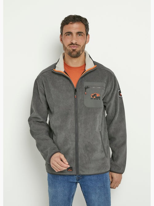 Veste chaude en velours col montant - AFIBEL - Kiabi