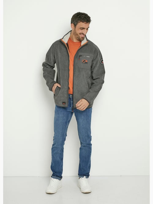 Veste chaude en velours col montant - AFIBEL - Kiabi