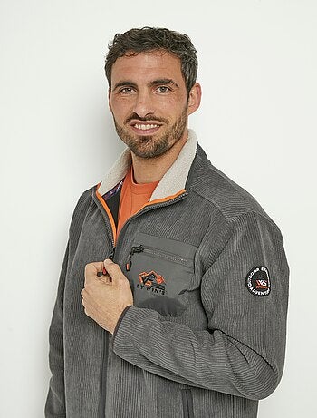 Veste chaude en velours col montant