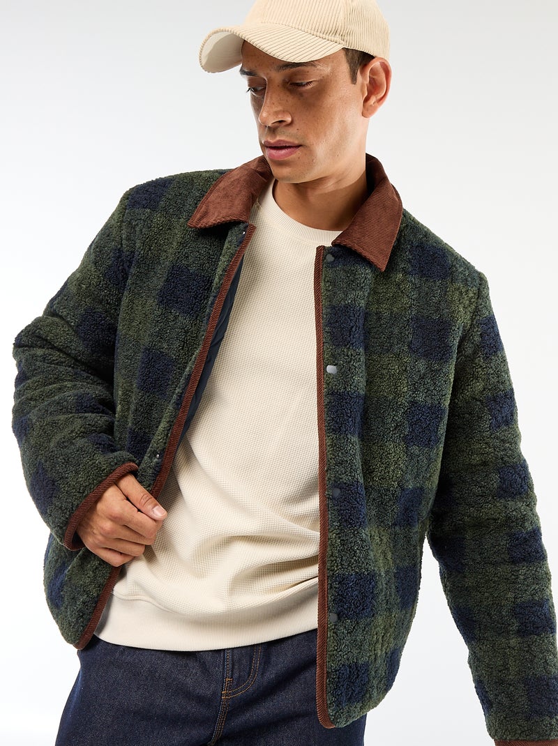 Veste chaude réversible Bleu - Kiabi