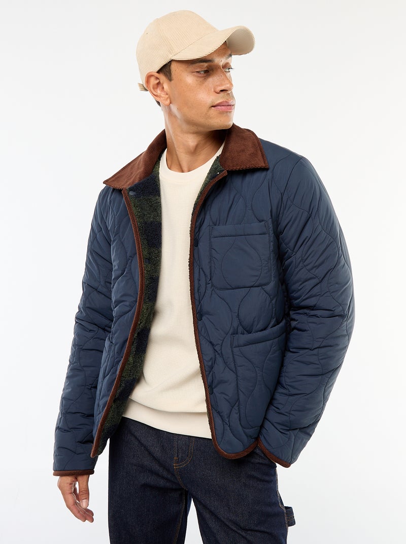 Veste chaude réversible Bleu - Kiabi