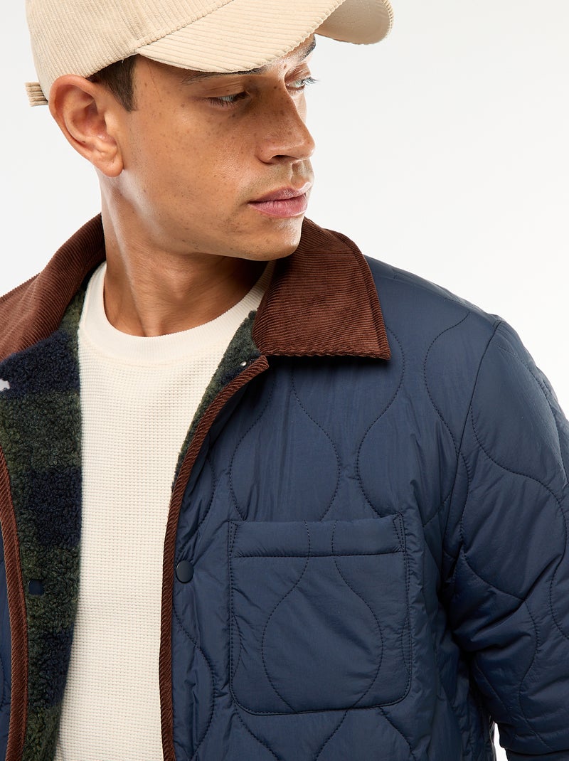 Veste chaude réversible Bleu - Kiabi