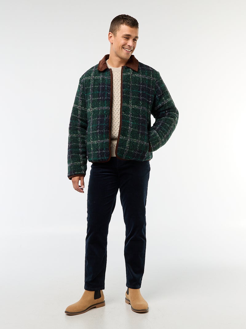 Veste chaude réversible Kaki - Kiabi