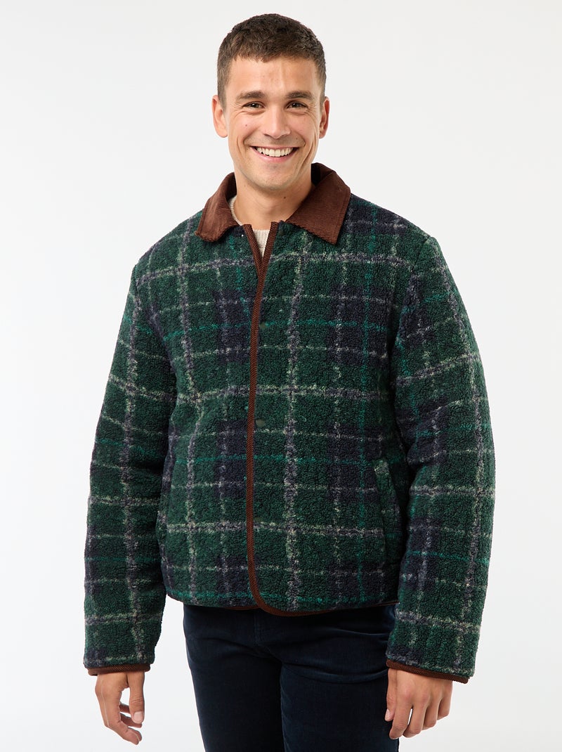 Veste chaude réversible Kaki - Kiabi