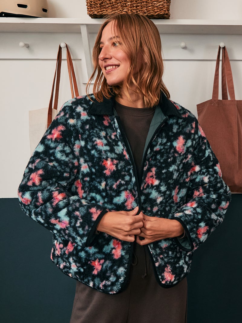 Veste chaude réversible Kaki - Kiabi