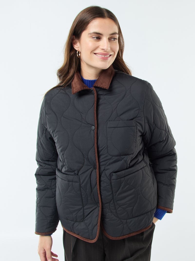 Veste chaude réversible Noir - Kiabi