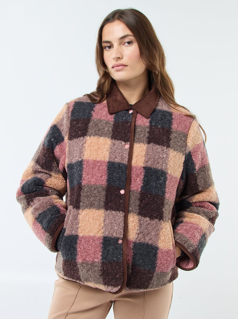 Veste chaude réversible Rose - Kiabi