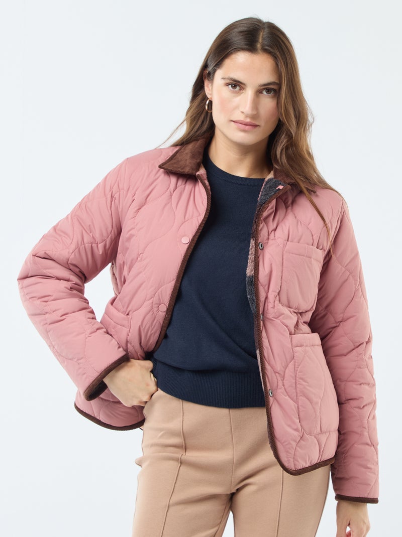 Veste chaude réversible Rose - Kiabi