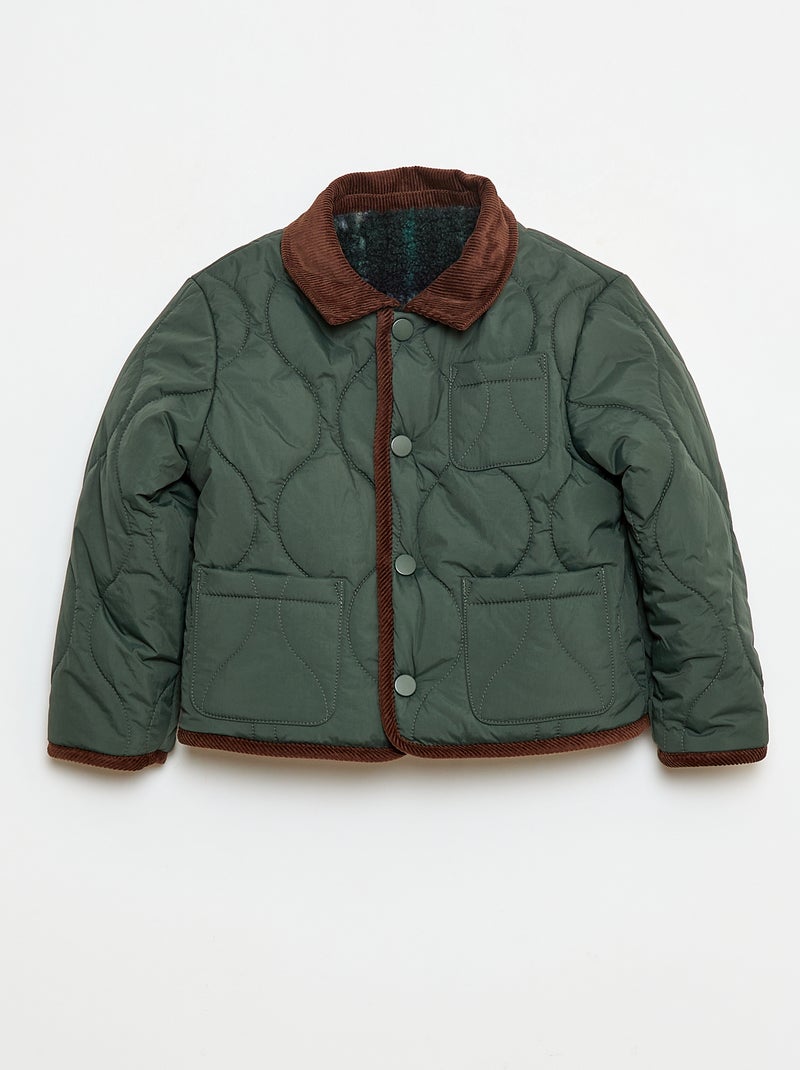 Veste chaude style workwear réversible Bleu/vert - Kiabi