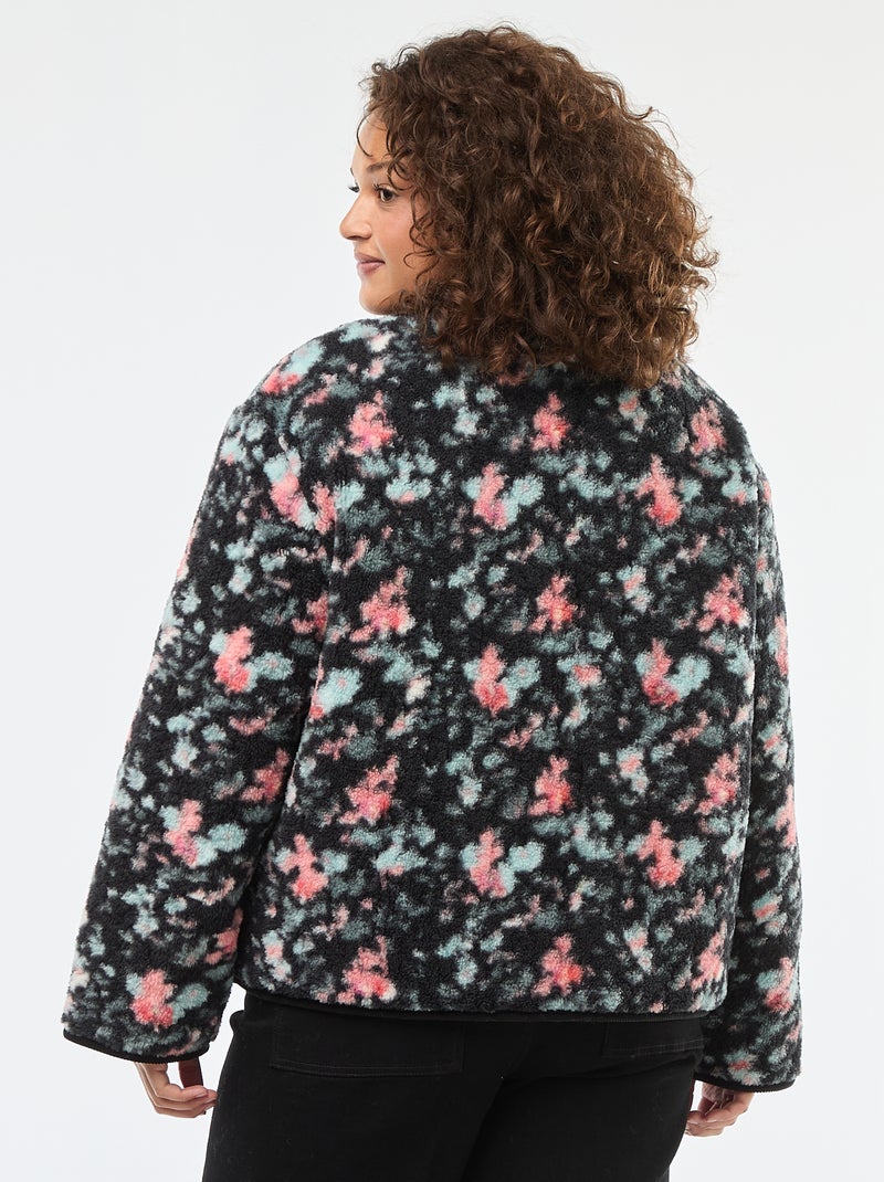 Veste chaude workwear réversible avec fermeture pressionnée Kaki - Kiabi