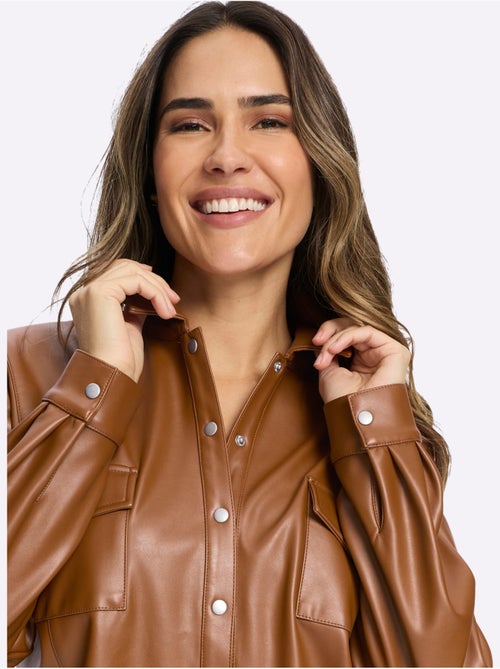 Veste Chemisier Coupe Ample - Taille Standard - Moda Vilona - Kiabi Veste Chemisier Coupe Ample - Taille Standard - Moda Vilona - Kiabi