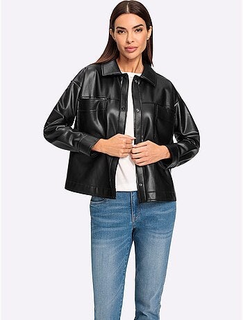 Veste Chemisier Imitation Cuir Souple - Taille Standard - Helline