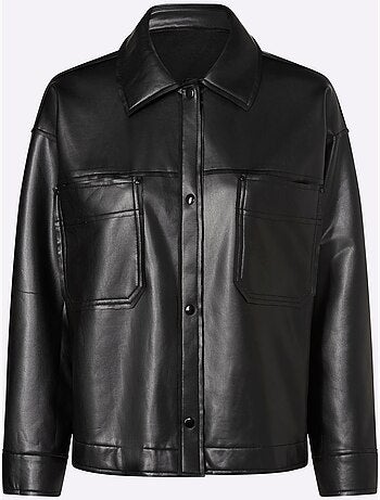 Veste Chemisier Imitation Cuir Souple - Taille Standard - Helline