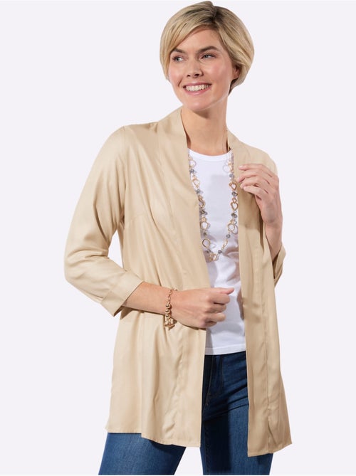 Veste chemisier légère à manches 3/4 avec poches cousues - Taille standard - Witt - Kiabi Veste chemisier légère à manches 3/4 avec poches cousues - Taille standard - Witt - Kiabi
