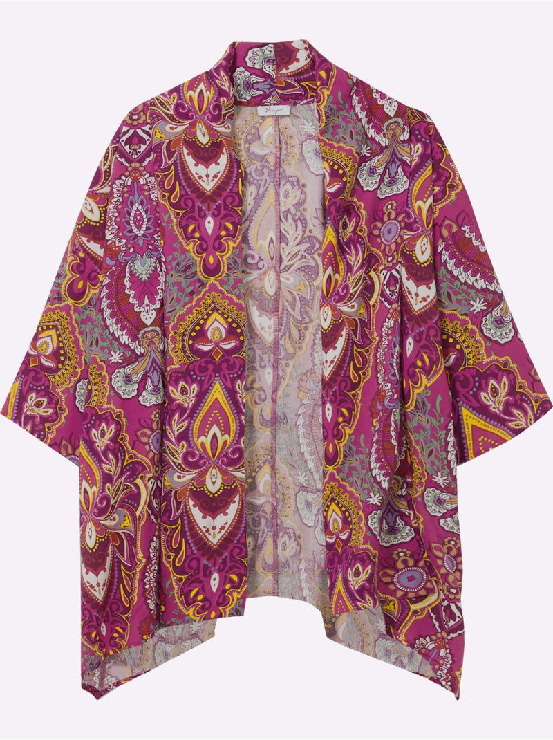 Veste Chemisier Motif Floral - Taille Standard - Sheego Magenta - Kiabi