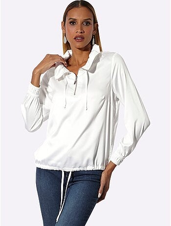 Veste Chemisier Satin Mat - Taille Standard - Helline