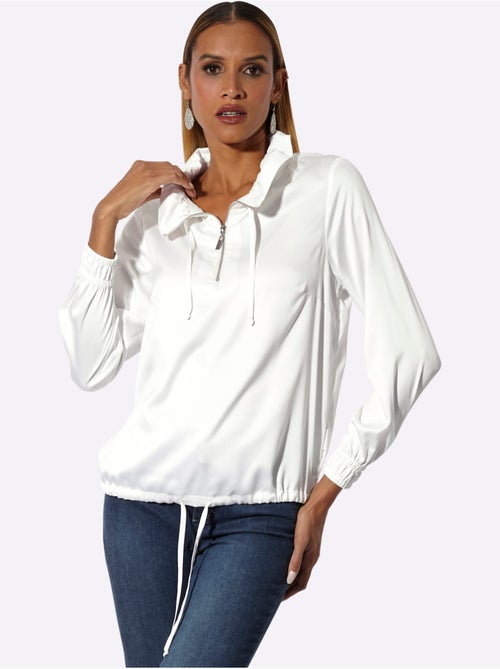 Veste Chemisier Satin Mat - Taille Standard - Helline - Kiabi Veste Chemisier Satin Mat - Taille Standard - Helline - Kiabi
