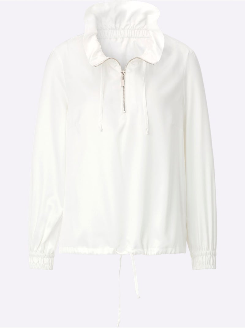 Veste Chemisier Satin Mat - Taille Standard - Helline Ecru - Kiabi