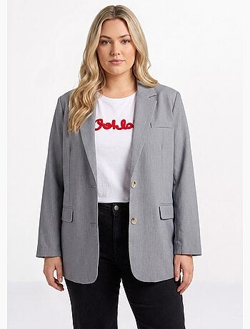Veste chinée 2 boutons col tailleur - afibel