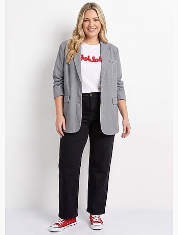 Veste chinée 2 boutons col tailleur - afibel