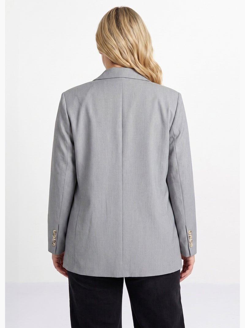 Veste chinée 2 boutons col tailleur - afibel Gris - Kiabi