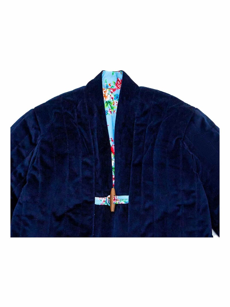 Veste Chinoise     Réversible Fleurie   KIM - La Faute à Voltaire Bleu marine - Kiabi