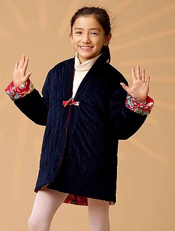 Veste Chinoise Velours Réversible Fleurie KIM - La Faute à Voltaire