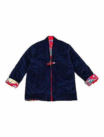 Veste Chinoise Velours Réversible Fleurie KIM - La Faute à Voltaire