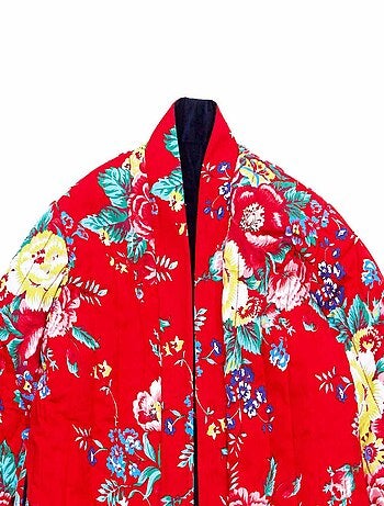 Veste Chinoise Velours Réversible Fleurie KIM - La Faute à Voltaire