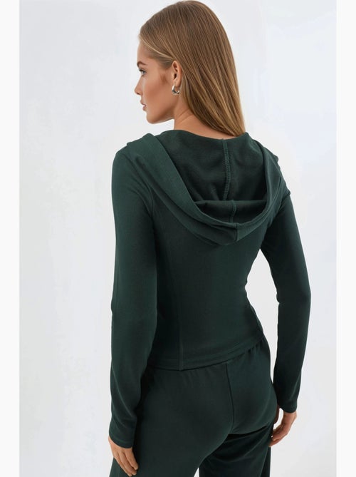 Veste cintrée à capuche en coton avec fermeture éclair busem - Kiabi