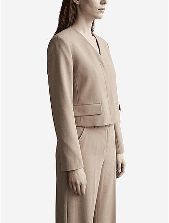 Veste cintrée à col en v avec poche my fashion