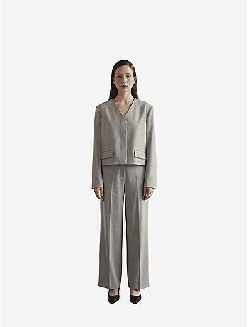 Veste cintrée à col en v avec poche my fashion