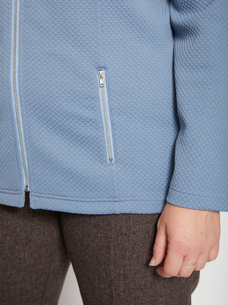 Veste cintrée sans col - Afibel Bleu - Kiabi