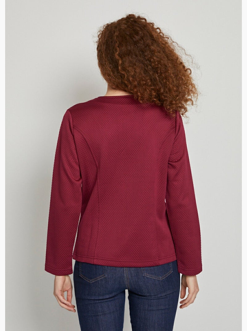 Veste cintrée sans col - Afibel Prune - Kiabi