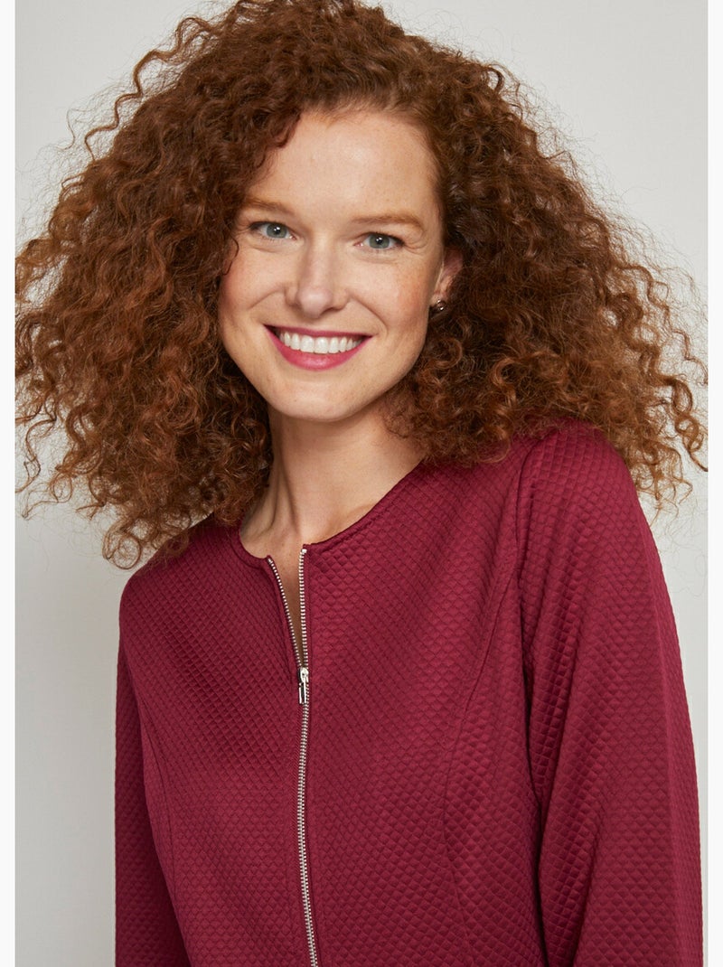 Veste cintrée sans col - Afibel Prune - Kiabi