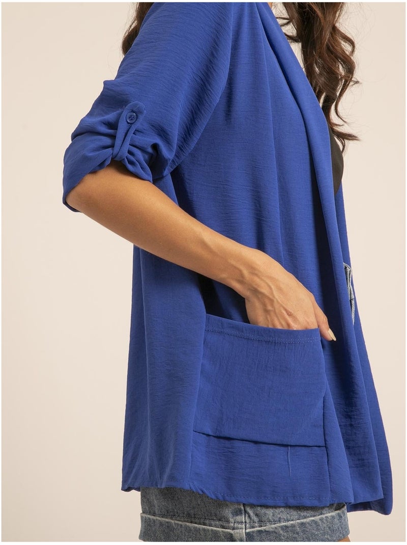 Veste col châle ULIPA Bleu roi - Kiabi