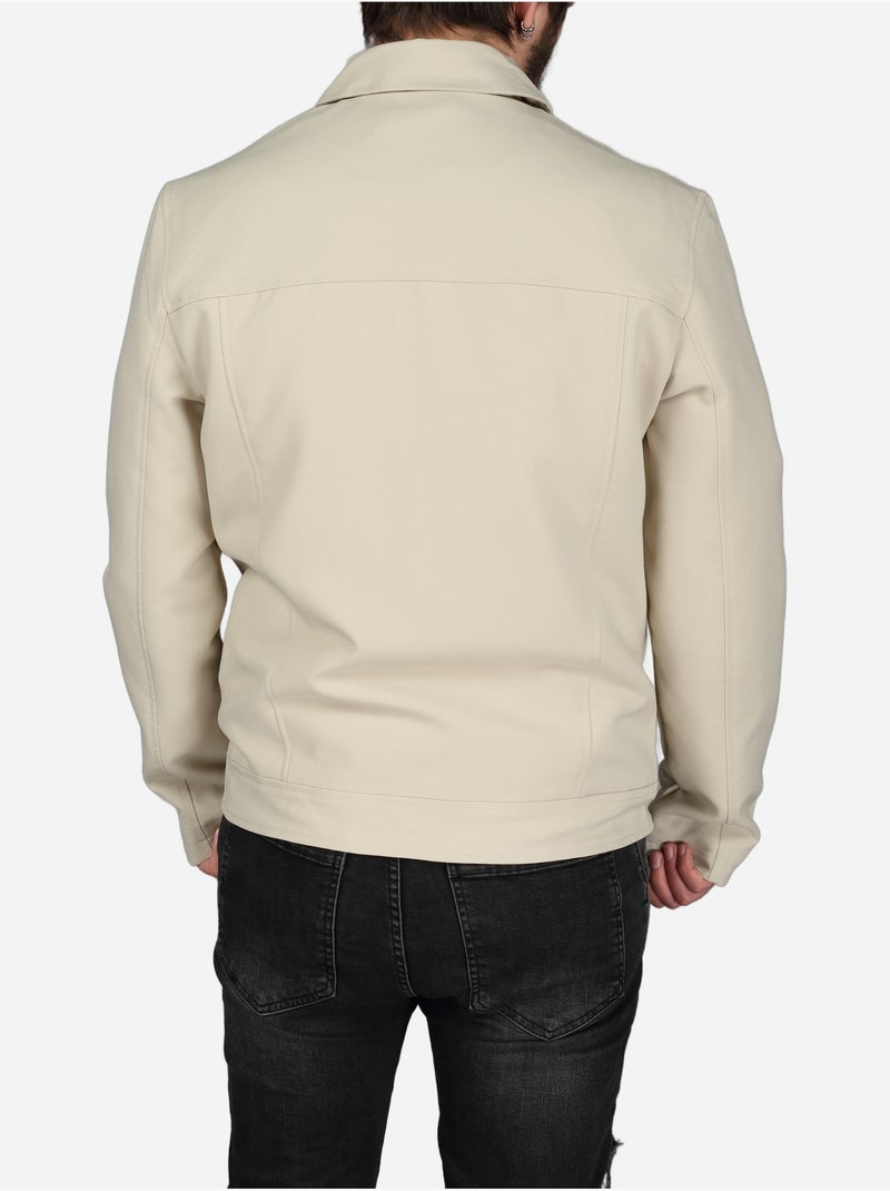 Veste col chemise - Frilivin Beige - Kiabi